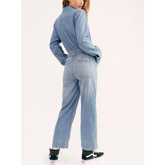 FREE PEOPLE Charlie Coveralls / Denim Blue - Picture 2 of 5